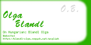 olga blandl business card